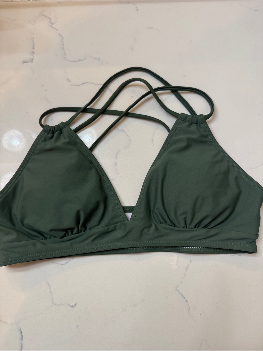 Target Strappy Triangle Bikini Top in Olive Green